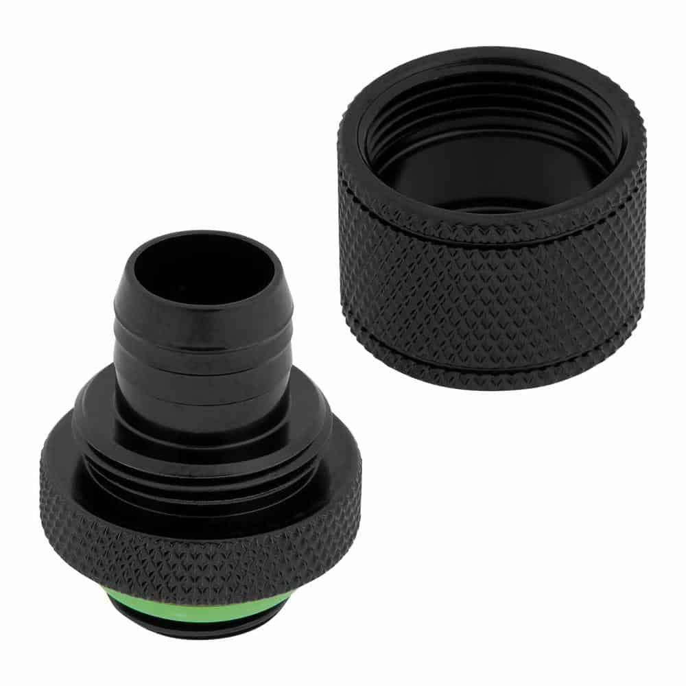 (image for) Corsair Hydro X XF Black Brass 10/13mm G1/4" Softline Compression Fittings - Four Pac